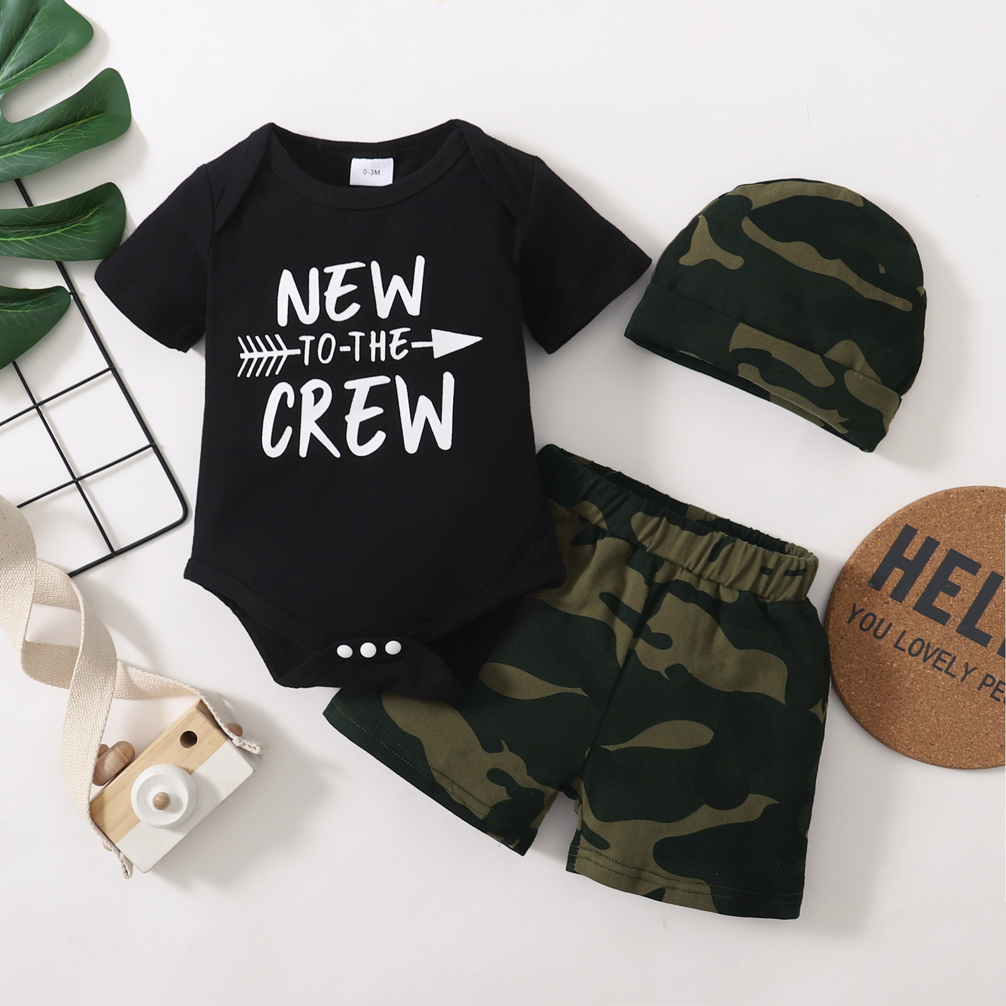 Newborn Infant Baby Boy Clothes Outfits New to The Crew Outfits Short